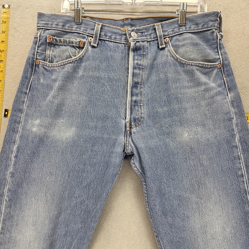 Vintage Levis 501 Jeans Mens Blue Straight Button Fly Made in USA 90s Fits 32x30 - Picture 12 of 16
